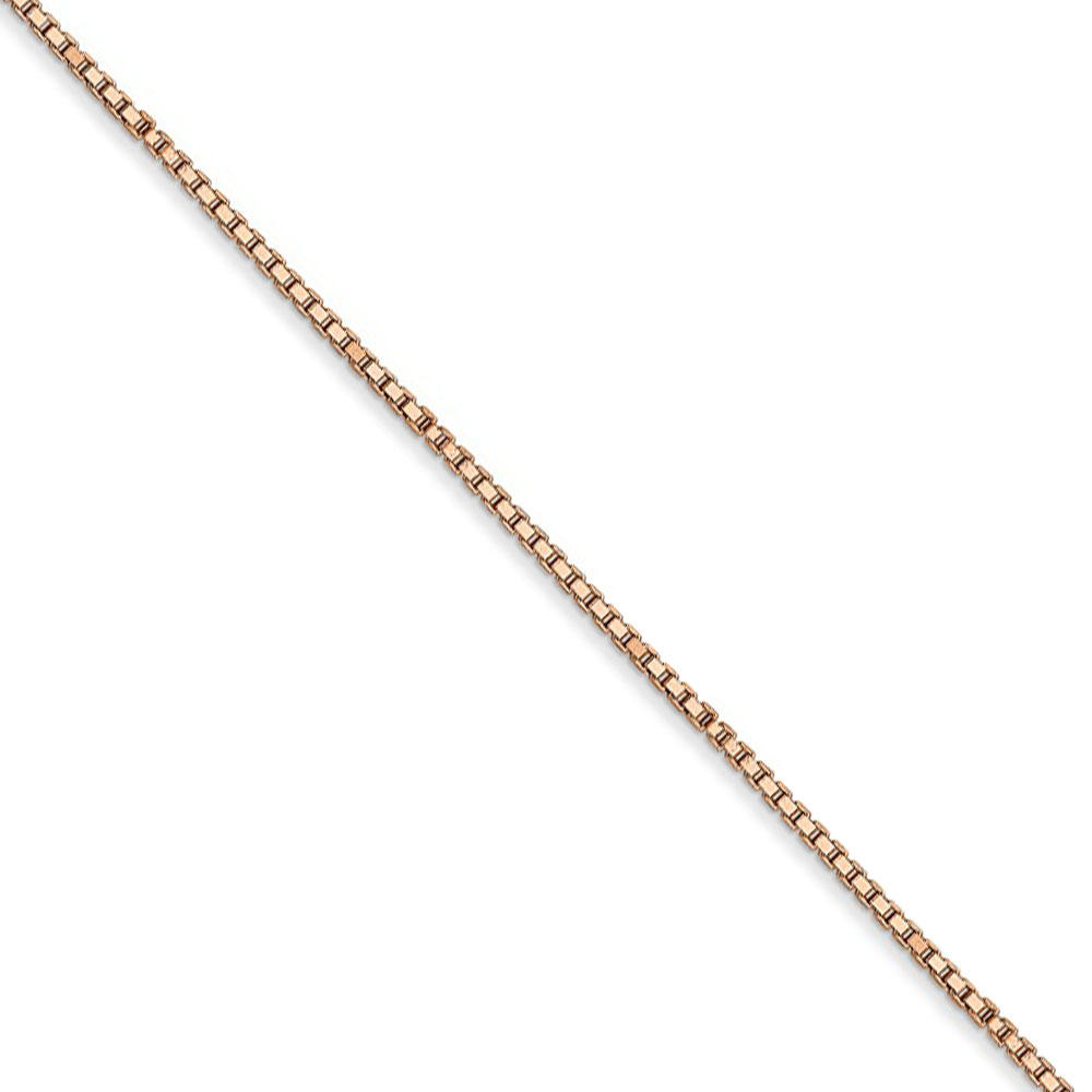 Black Bow Jewelry Company 1mm, 14k Rose Gold, Box Chain Necklace, 24 Inch