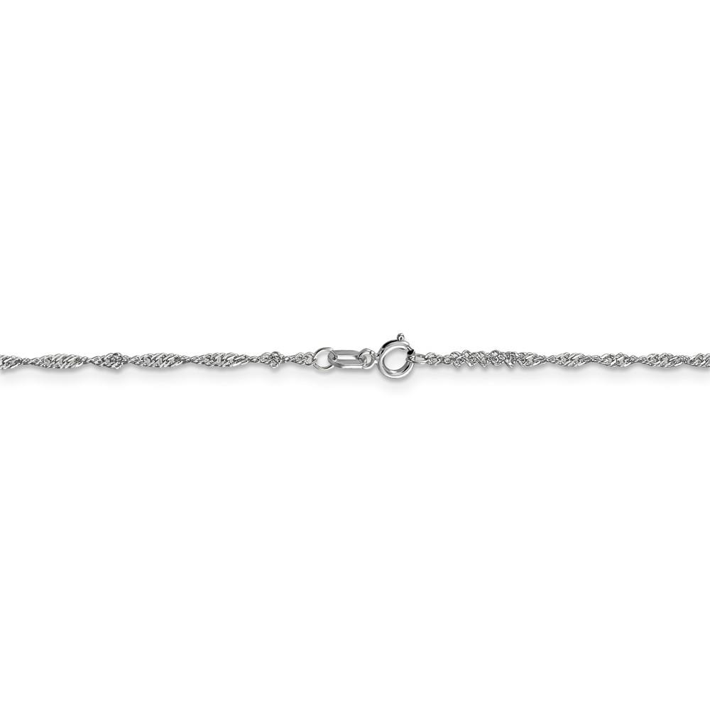 Black Bow Jewelry Company 1.4mm, 14k White Gold, Singapore Chain Necklace, 18 Inch