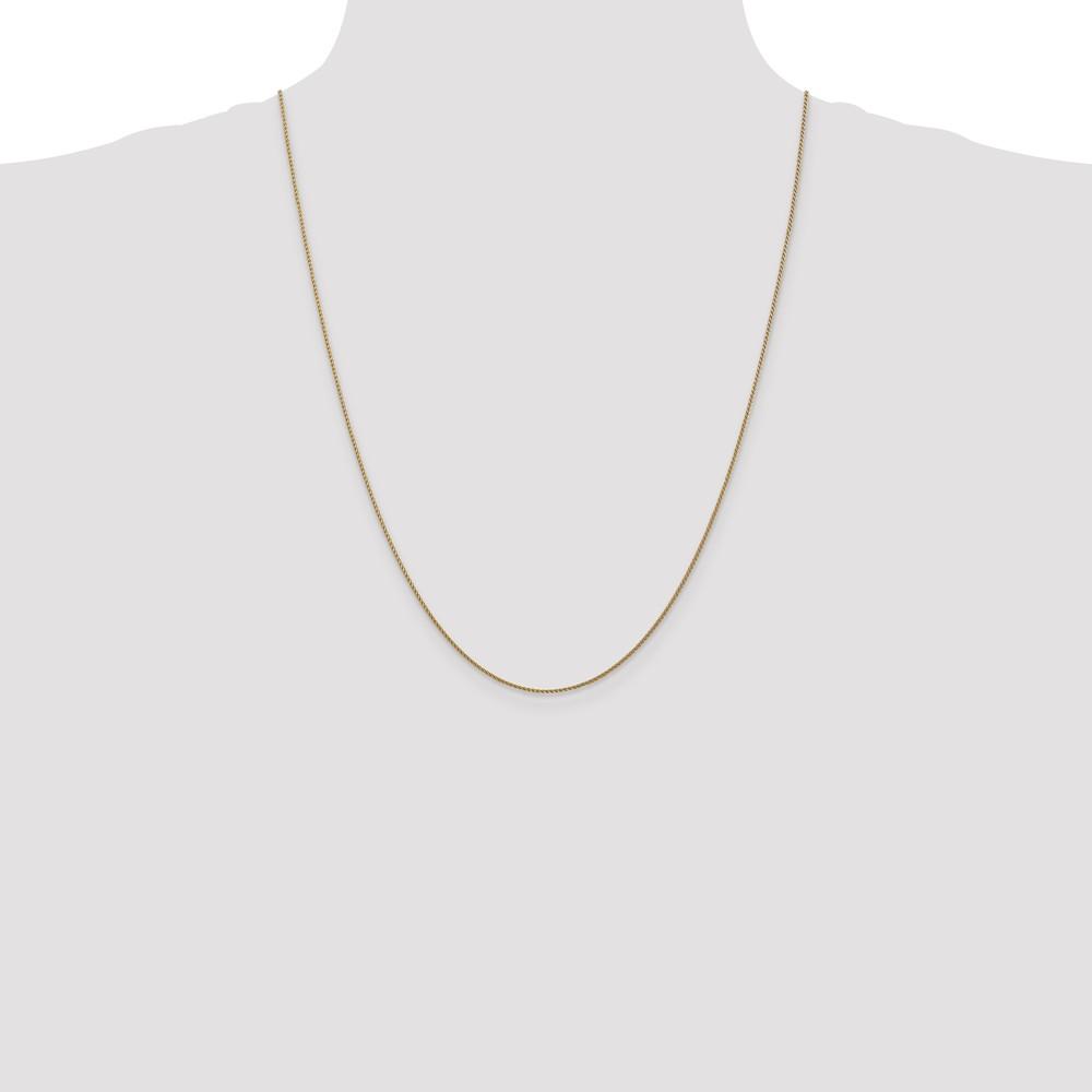 Black Bow Jewelry Company 1mm, 14k Rose Gold, Diamond Cut Solid Spiga Chain Necklace, 24 Inch
