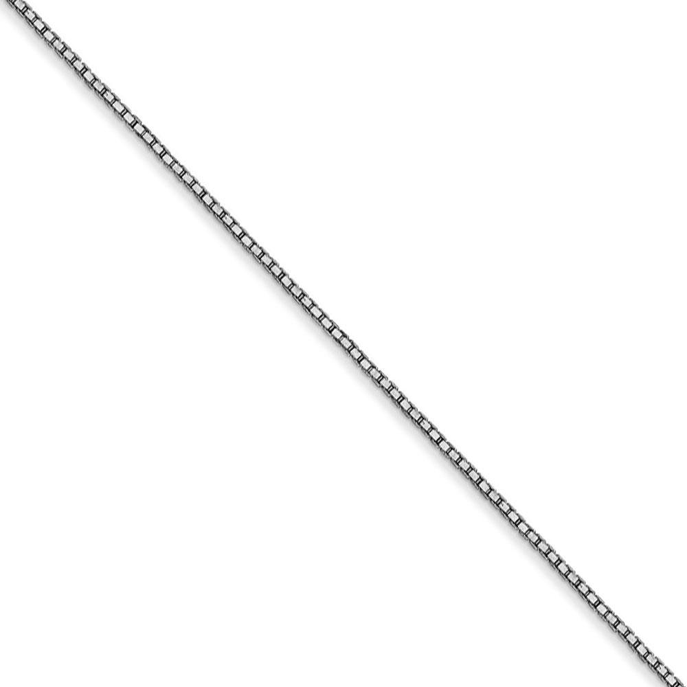 Black Bow Jewelry Company 0.9mm, 14k White Gold, Box Chain Necklace, 30 Inch