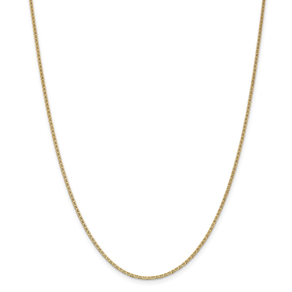 Black Bow Jewelry Company Children's 1.5mm 14k Yellow Gold Solid Anchor Link Necklace, 14 Inch