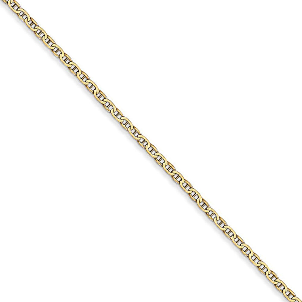 Black Bow Jewelry Company Children's 1.5mm 14k Yellow Gold Solid Anchor Link Necklace, 14 Inch