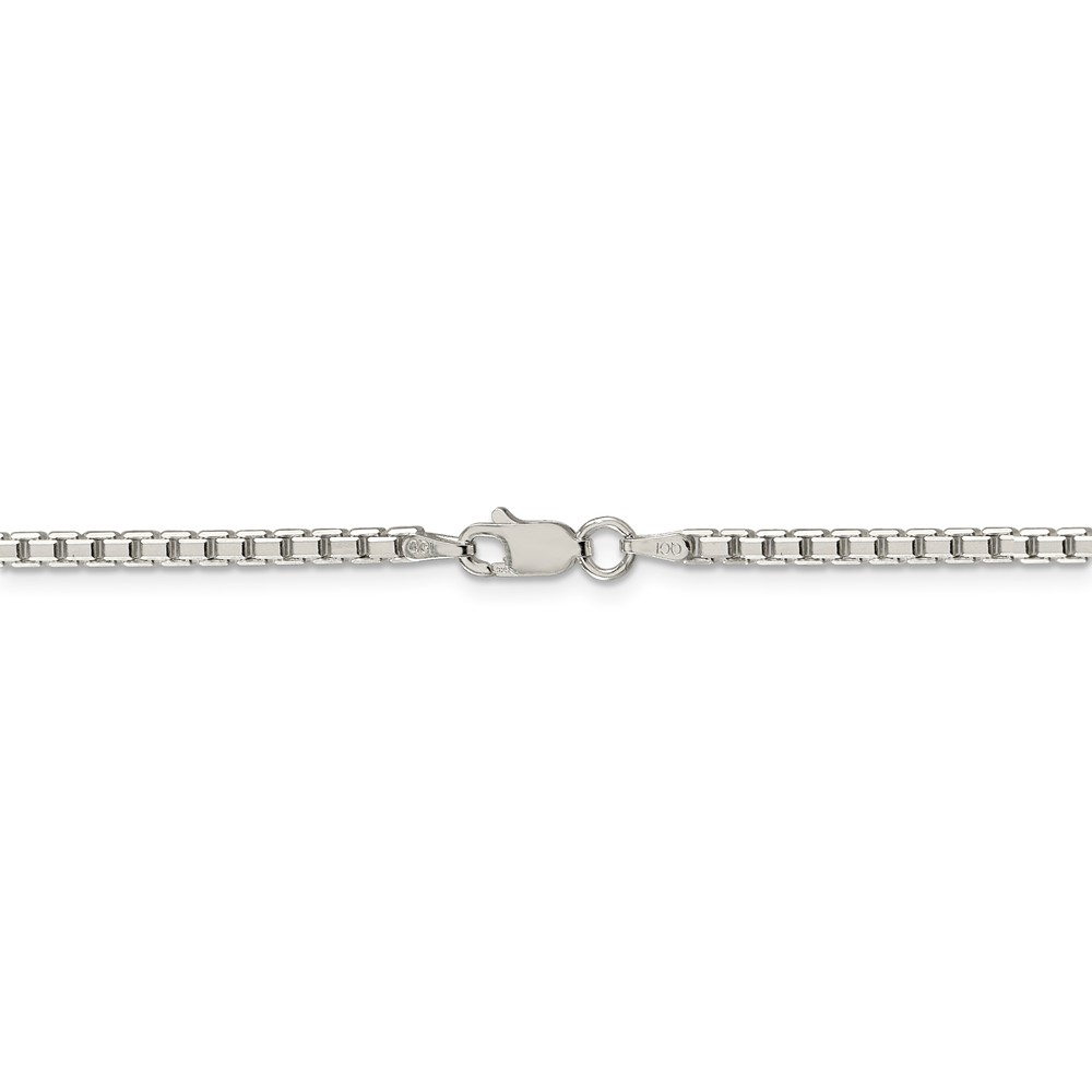 Black Bow Jewelry Company 2.5mm, Sterling Silver, Diamond Cut Box Chain Necklace, 30 Inch
