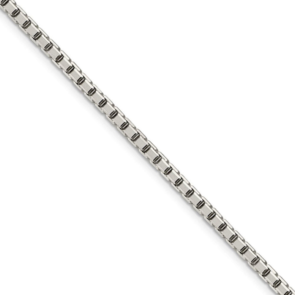 Black Bow Jewelry Company 3.2mm, Sterling Silver, Polished Box Chain Necklace, 18 Inch