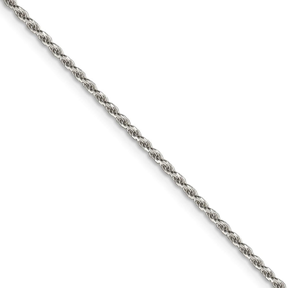 Black Bow Jewelry Company 1.7mm, Sterling Silver Diamond Cut Solid Rope Chain Necklace, 20 Inch