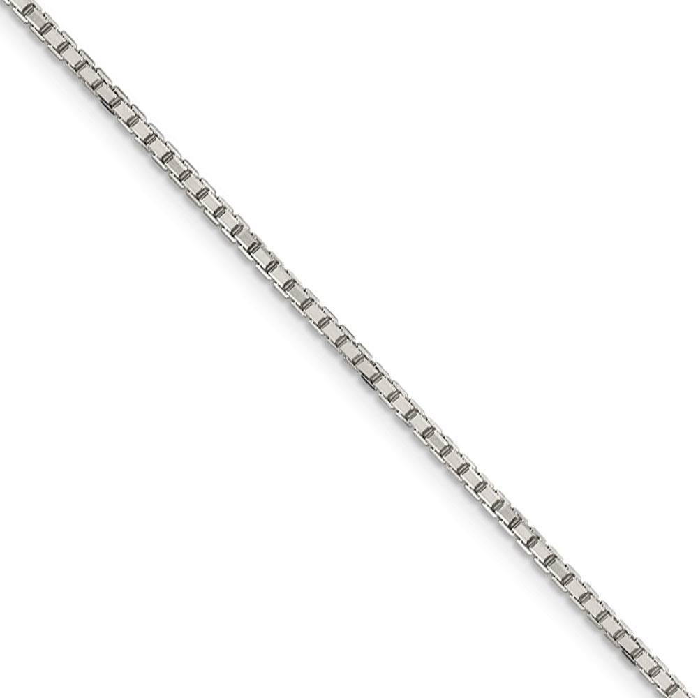Black Bow Jewelry Company 1.7mm, Sterling Silver, Diamond Cut Box Chain Necklace, 24 Inch