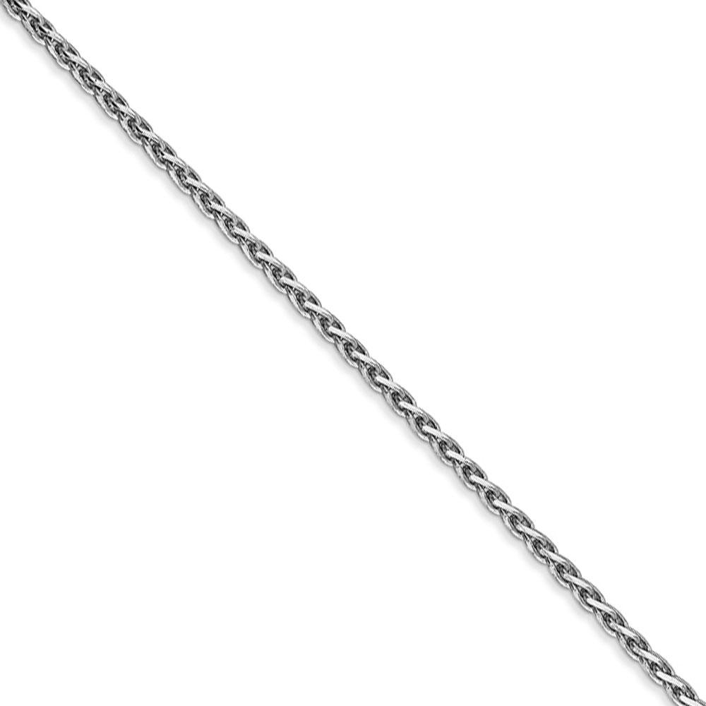 Black Bow Jewelry Company 1.9mm, 14k White Gold, Diamond Cut Solid Wheat Chain Necklace, 16 Inch