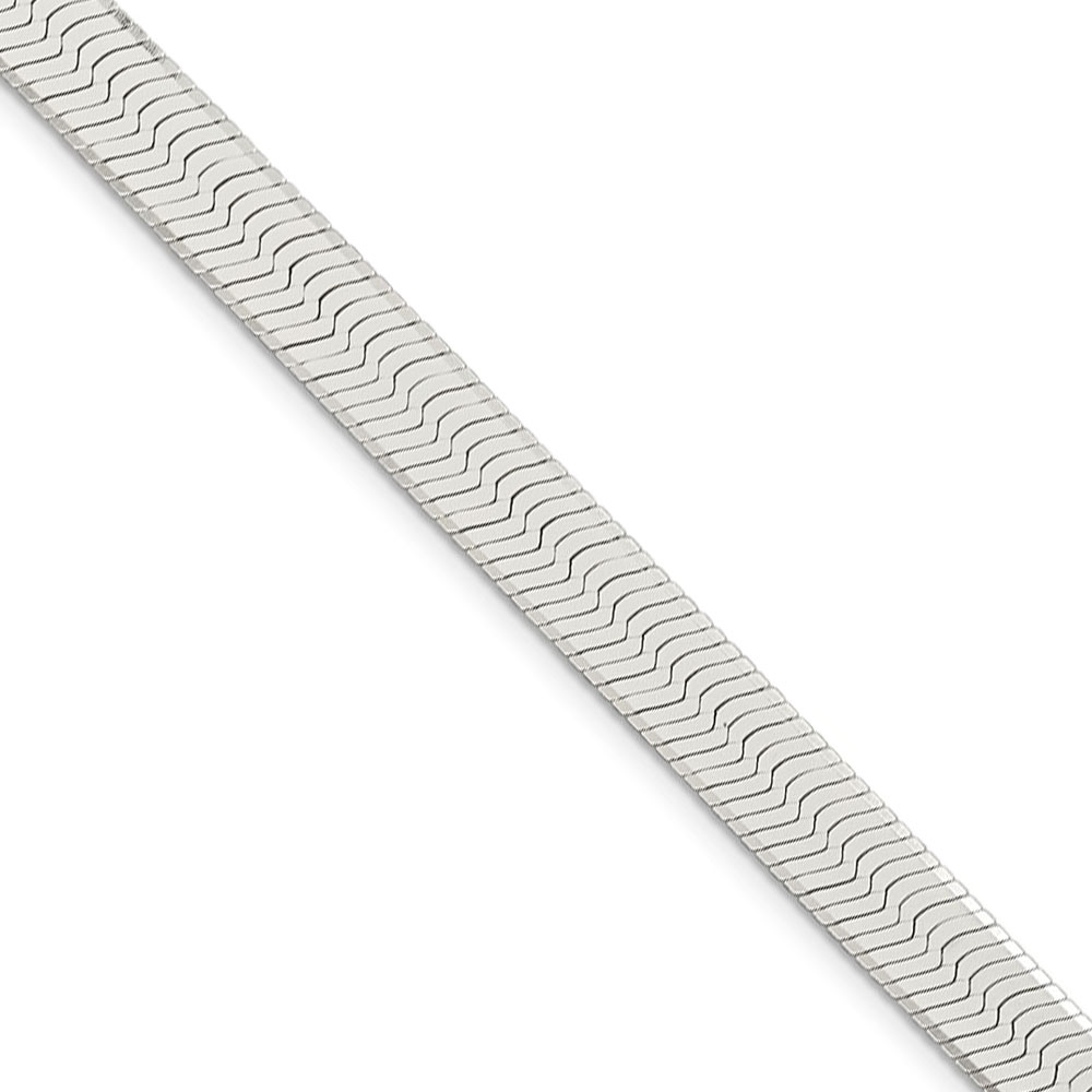 Black Bow Jewelry Company Men's 8mm, Sterling Silver Solid Herringbone Chain Necklace, 18 Inch