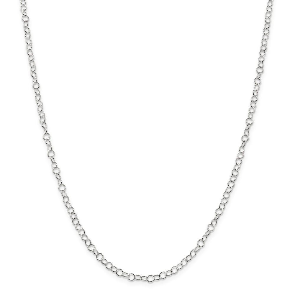 Black Bow Jewelry Company 3.5mm, Sterling Silver Fancy Solid Cable Link Necklace, 18 Inch