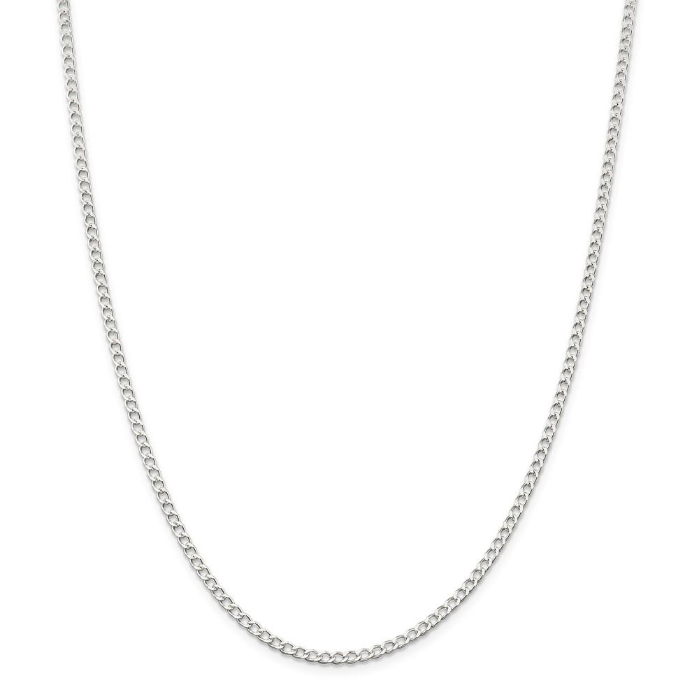 Black Bow Jewelry Company 2.8mm, Sterling Silver Open Solid Curb Chain Necklace, 18 Inch