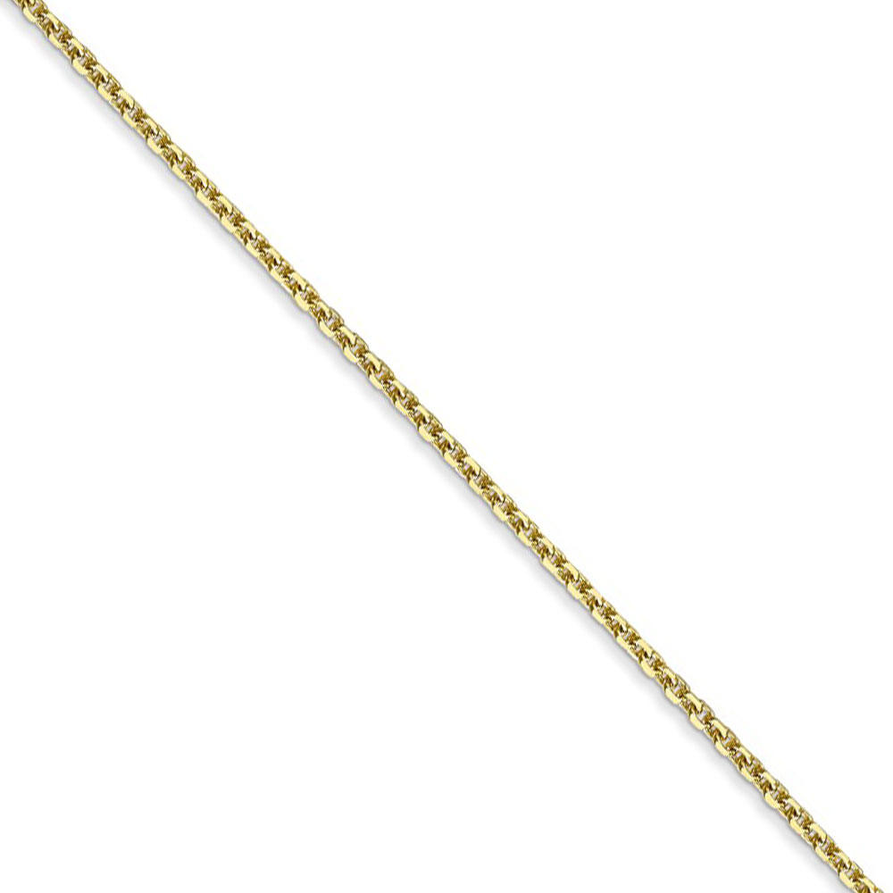 Black Bow Jewelry Company 1.3mm, 10k Yellow Gold, Diamond Cut Cable Chain Necklace, 18 Inch