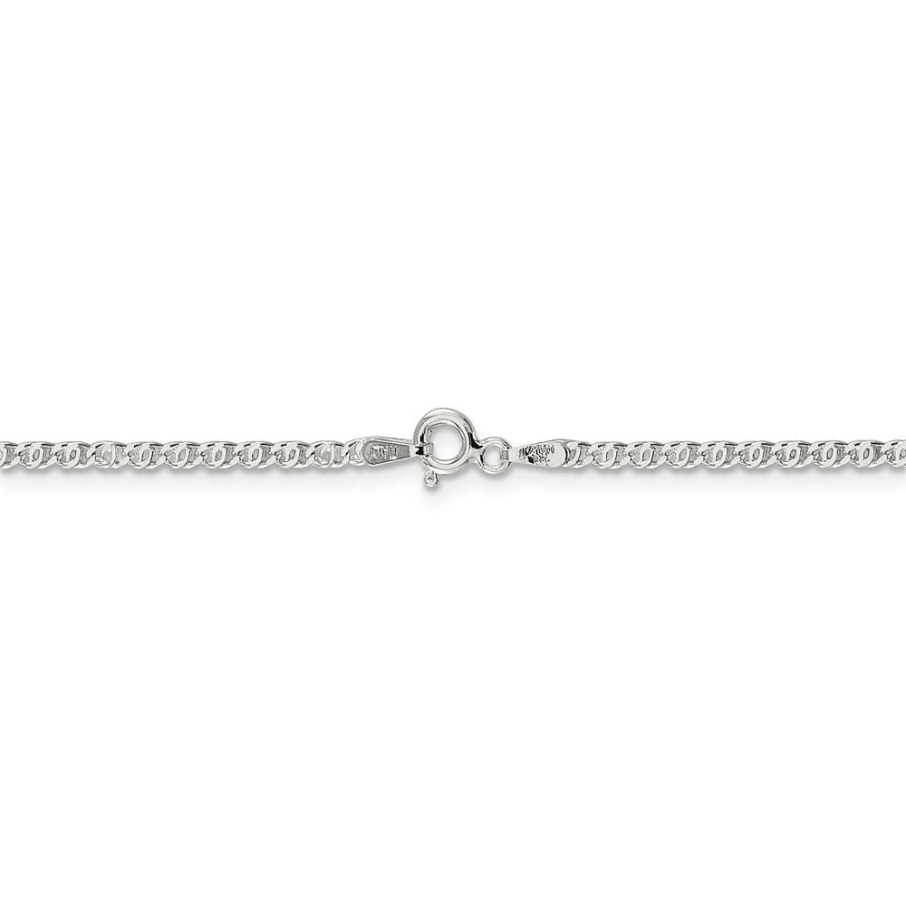 Black Bow Jewelry Company 2mm, Sterling Silver Fancy Solid Anchor Chain Necklace, 16 Inch