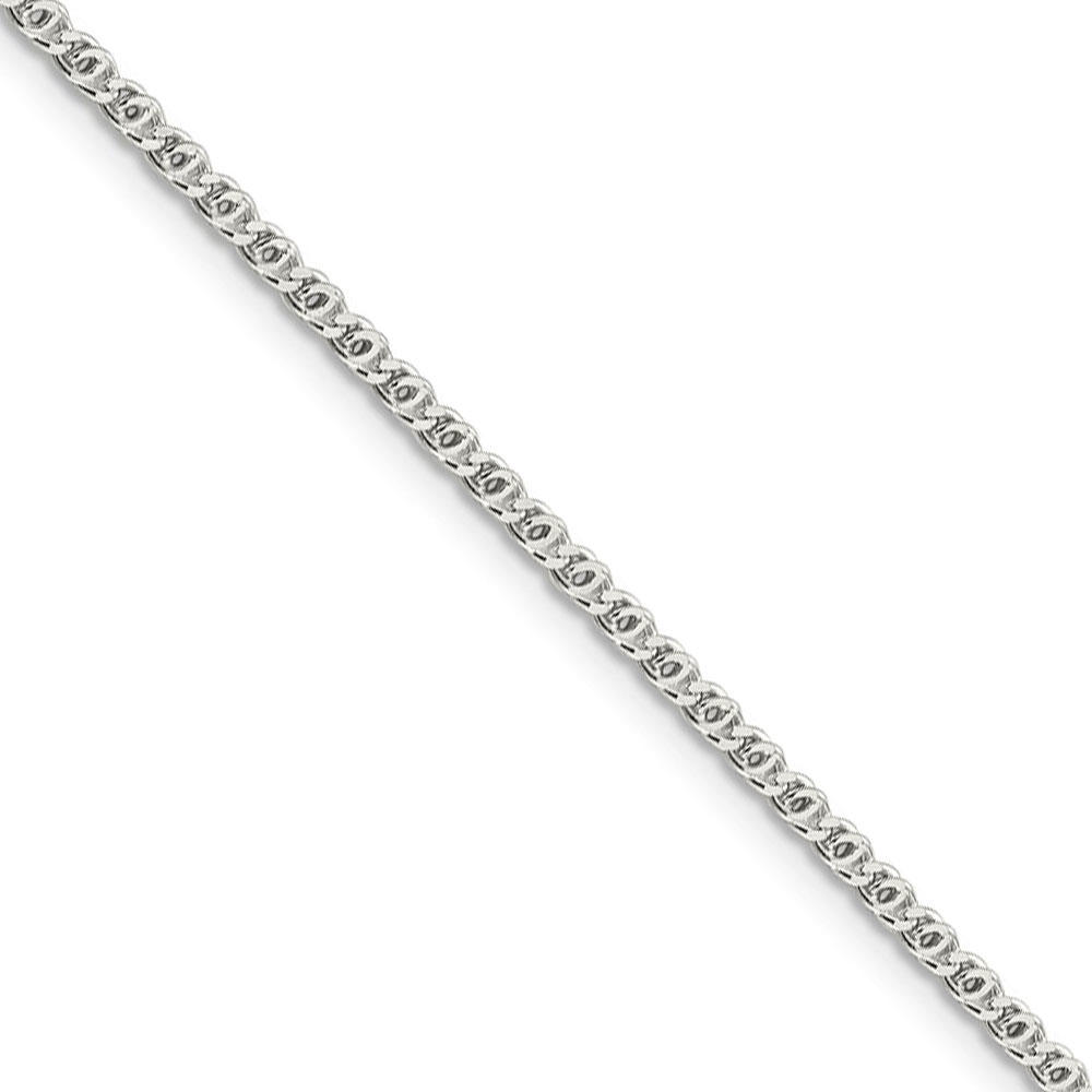 Black Bow Jewelry Company 2mm, Sterling Silver Fancy Solid Anchor Chain Necklace, 16 Inch