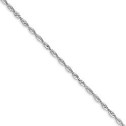 Black Bow Jewelry Company 2.5mm 10k White Gold Solid Diamond Cut Rope Chain Necklace