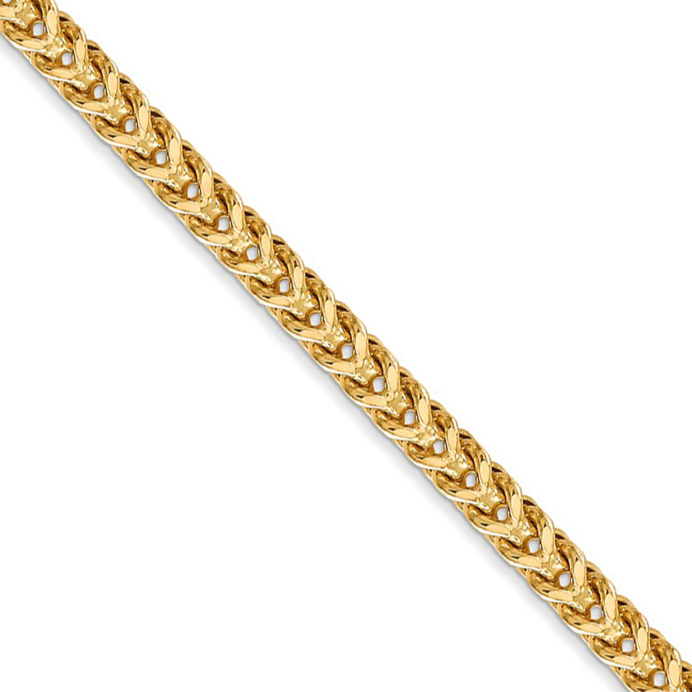 Black Bow Jewelry Company 3.7mm 14k Yellow Gold Hollow Franco Chain Necklace