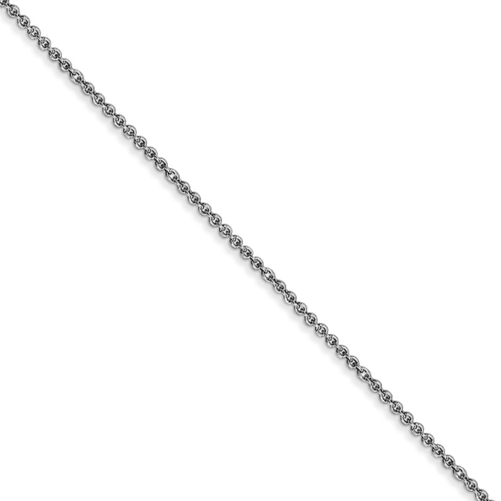 Black Bow Jewelry Company 1.1mm 14k White Gold Solid Round Cable Chain Necklace