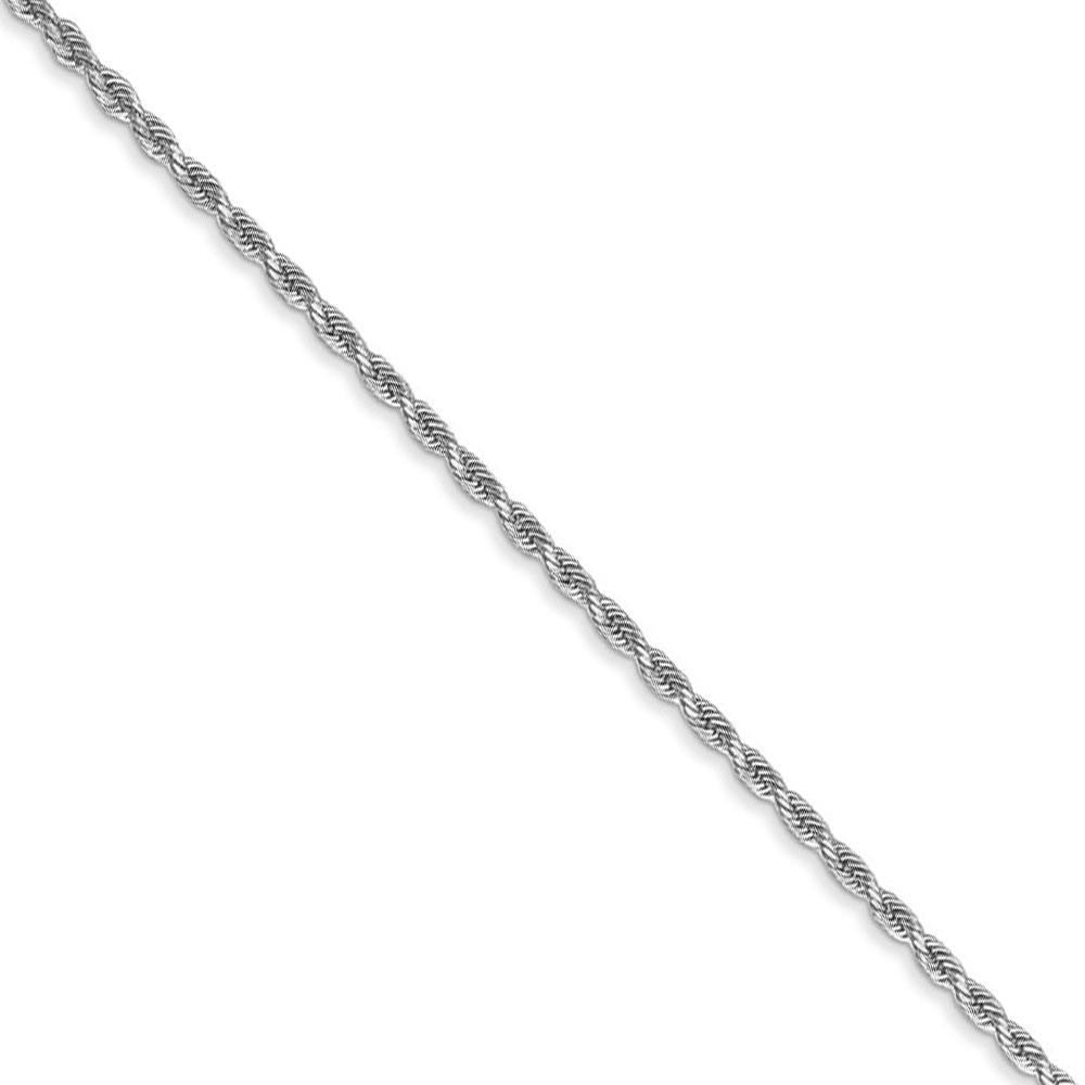 Black Bow Jewelry Company 1.75mm 10k White Gold Solid Diamond Cut Rope Chain Necklace