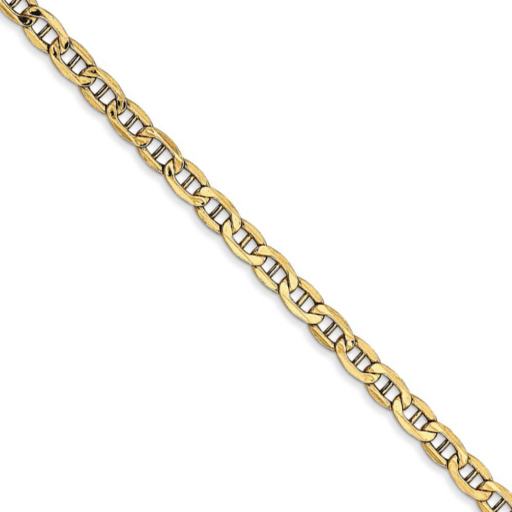 Black Bow Jewelry Company 3.2mm 14K Yellow Gold Hollow Anchor Chain Necklace
