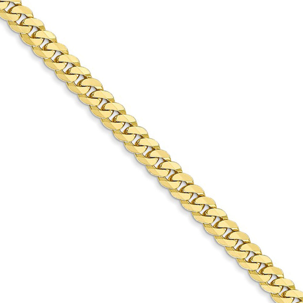 Black Bow Jewelry Company 3.9mm 10k Yellow Gold Flat Beveled Curb Chain Necklace