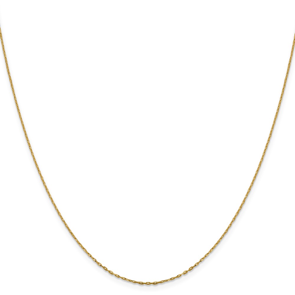 Black Bow Jewelry Company 1mm 14k Yellow Gold Diamond Cut Open Long Cable Necklace Chain