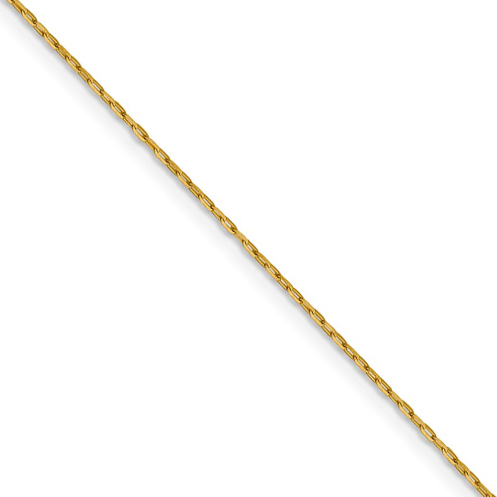 Black Bow Jewelry Company 1mm 14k Yellow Gold Diamond Cut Open Long Cable Necklace Chain