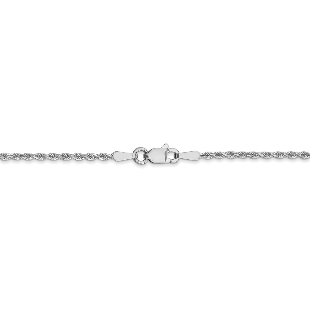 Black Bow Jewelry Company 1.75mm 10k White Gold Solid Diamond Cut Rope Chain Necklace