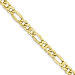 Black Bow Jewelry Company Men's 5.35mm 10k Yellow Gold Hollow Figaro Chain Necklace