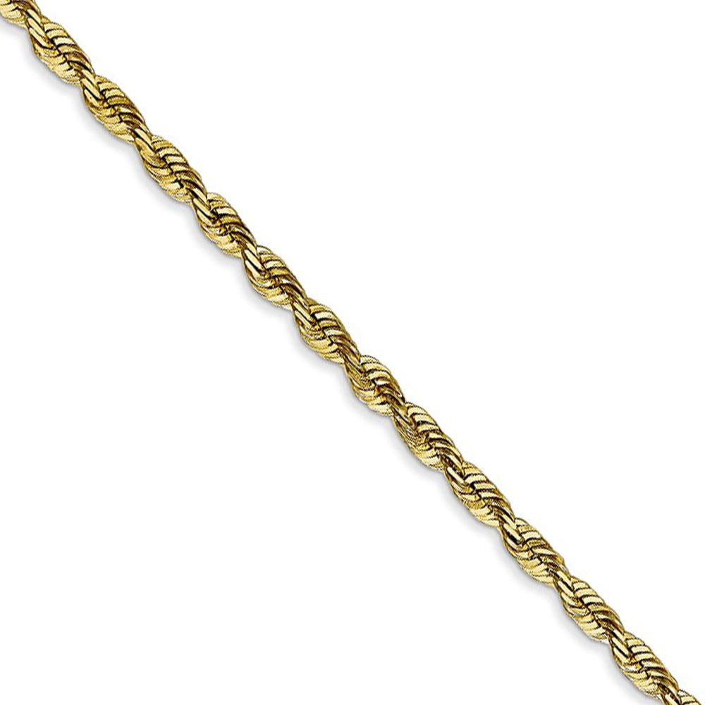 Black Bow Jewelry Company 2.8mm 10k Yellow Gold Diamond-Cut Solid Rope Chain Necklace