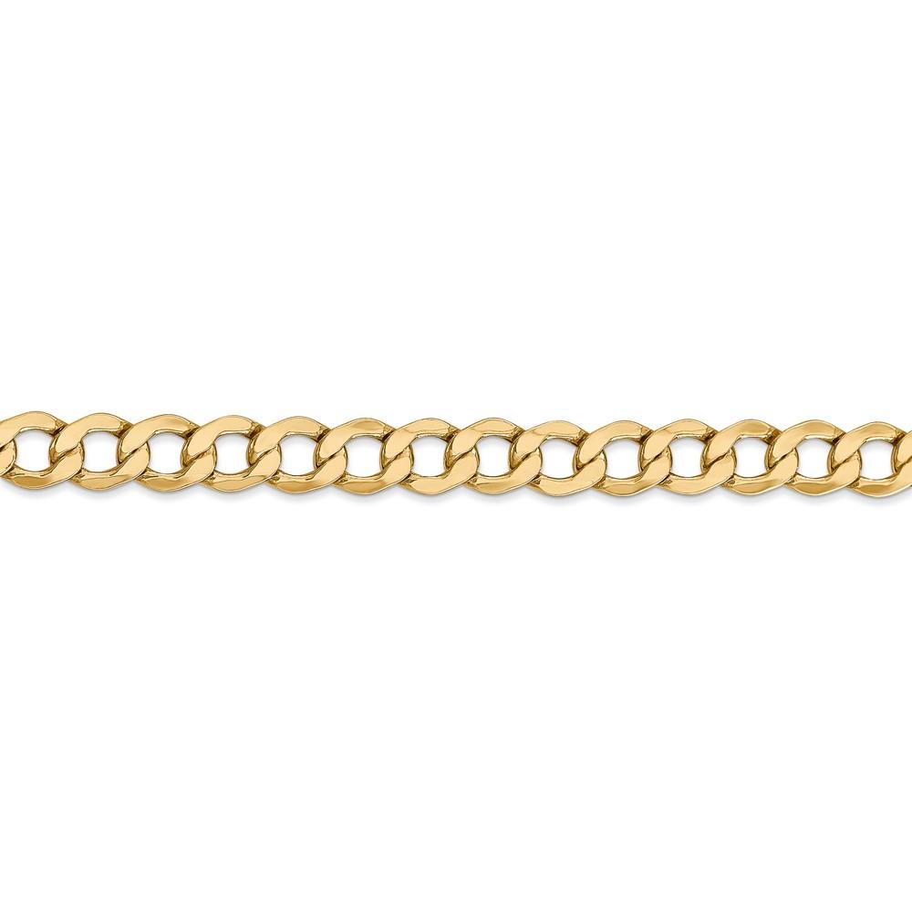 Black Bow Jewelry Company Men's 6.5mm, 14k Yellow Gold, Hollow Curb Link Chain Bracelet