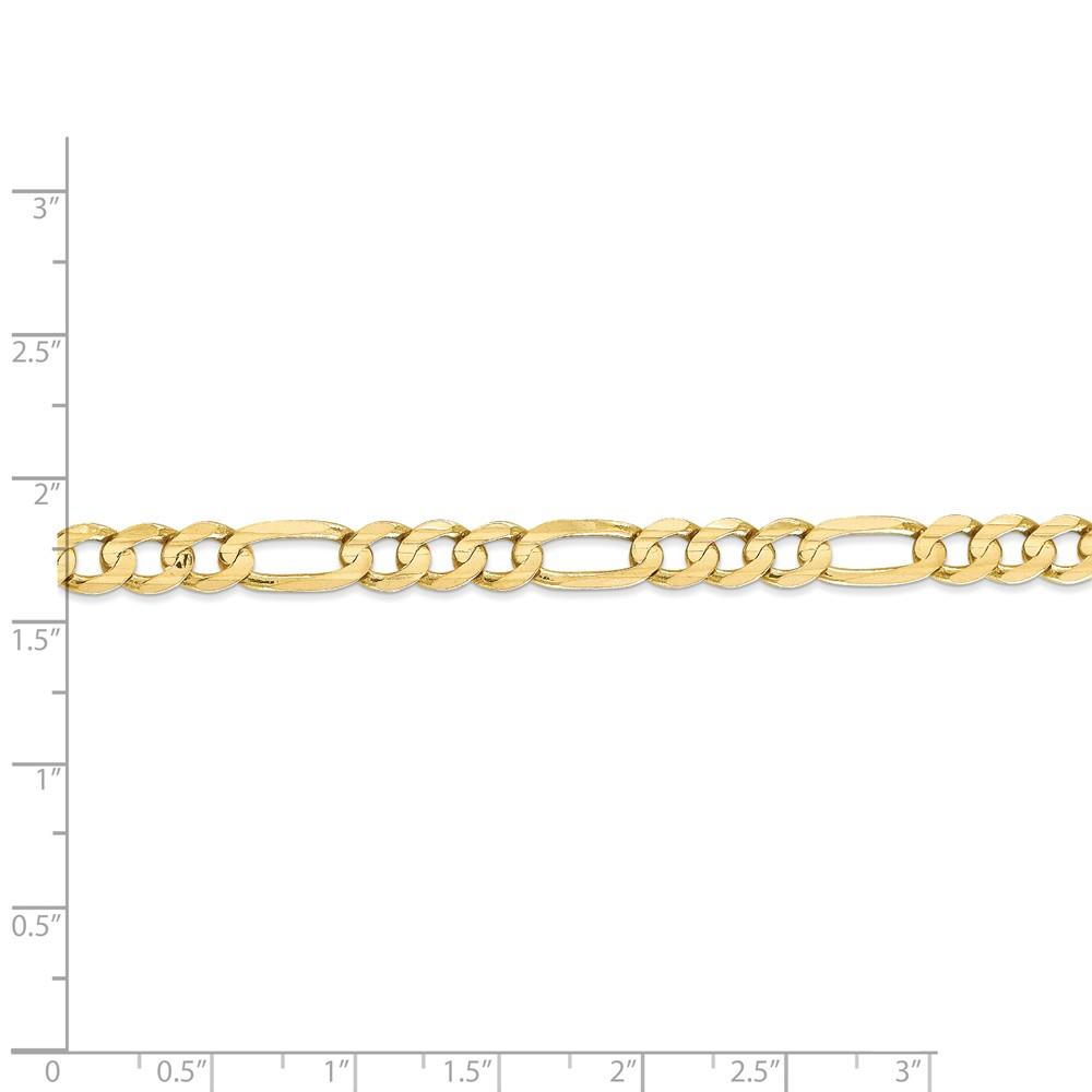 Black Bow Jewelry Company Men's 6mm, 10k Yellow Gold, Concave Figaro Chain Bracelet
