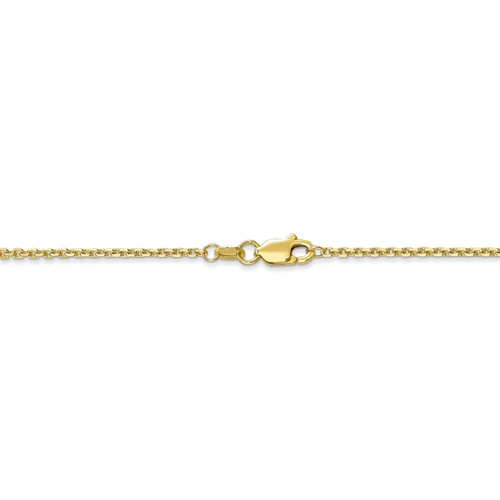 Black Bow Jewelry Company 1.3mm, 10k Yellow Gold, Diamond Cut Cable Chain Anklet, 9 Inch