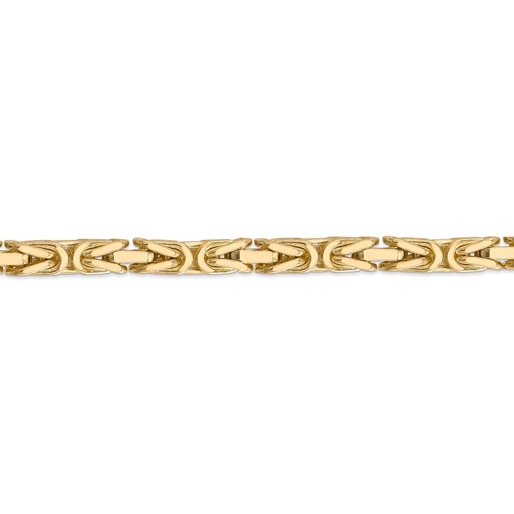 Black Bow Jewelry Company 6.5mm, 14k Yellow Gold, Solid Byzantine Chain Bracelet