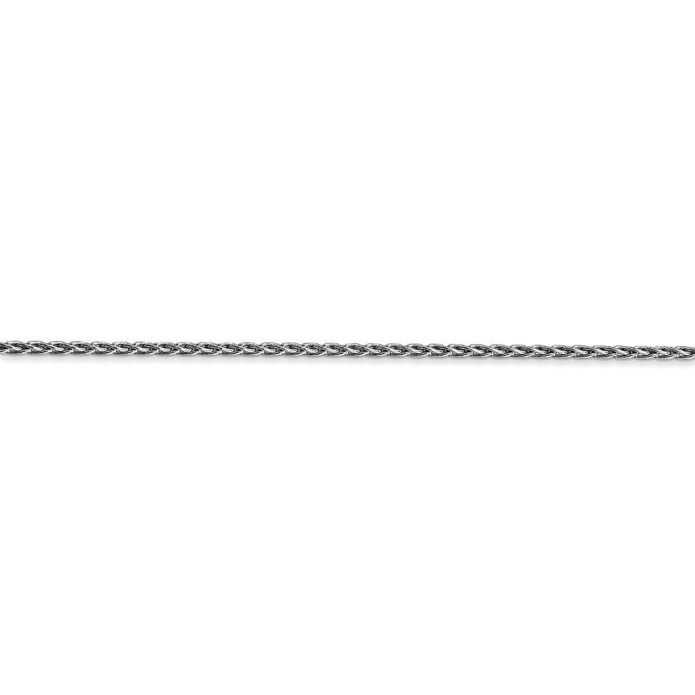 Black Bow Jewelry Company 1.5mm, 14k White Gold, Solid Parisian Wheat Chain Anklet
