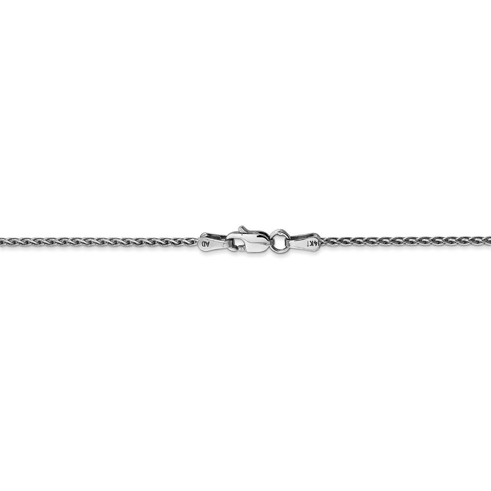 Black Bow Jewelry Company 1.5mm, 14k White Gold, Solid Parisian Wheat Chain Anklet