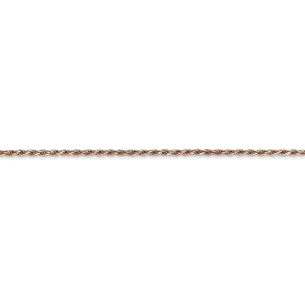 Black Bow Jewelry Company 1.5mm, 14k Rose Gold, Diamond Cut Solid Rope Chain Anklet, 9 Inch