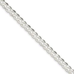 Black Bow Jewelry Company Men's 7mm, Sterling Silver Solid Flat Curb Chain Bracelet