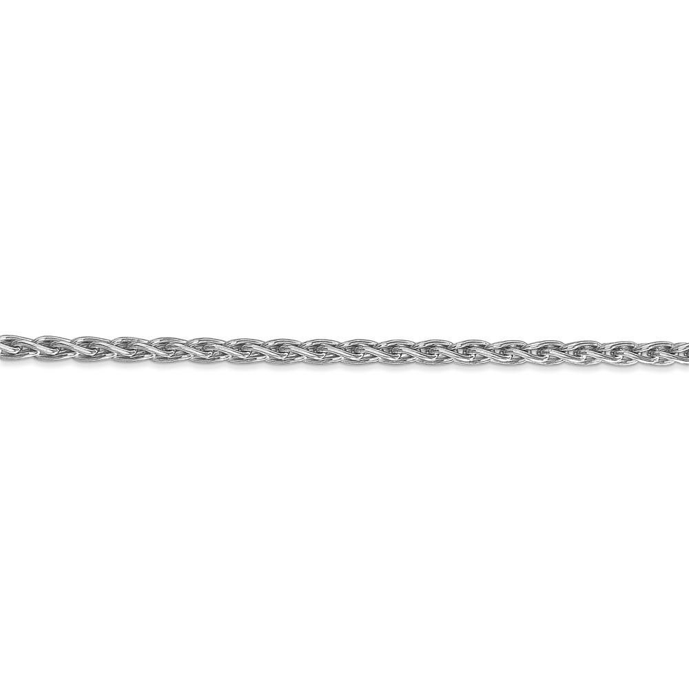 Black Bow Jewelry Company 3mm, 14k White Gold, Solid Parisian Wheat Chain Bracelet, 7 Inch
