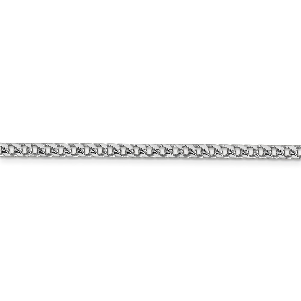 Black Bow Jewelry Company 3mm, 14k White Gold, Solid Franco Chain Bracelet, 8 Inch