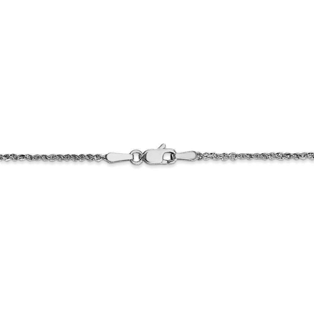 Black Bow Jewelry Company 1.7mm, 14k White Gold, Ropa Chain Anklet, 10 Inch