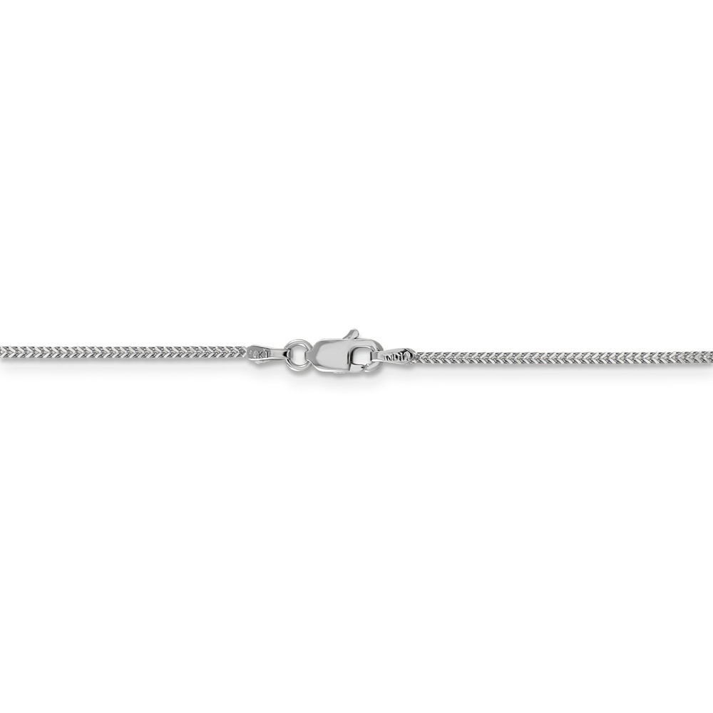 Black Bow Jewelry Company 0.9mm, 14k White Gold, Solid Franco Chain Bracelet, 7 Inch