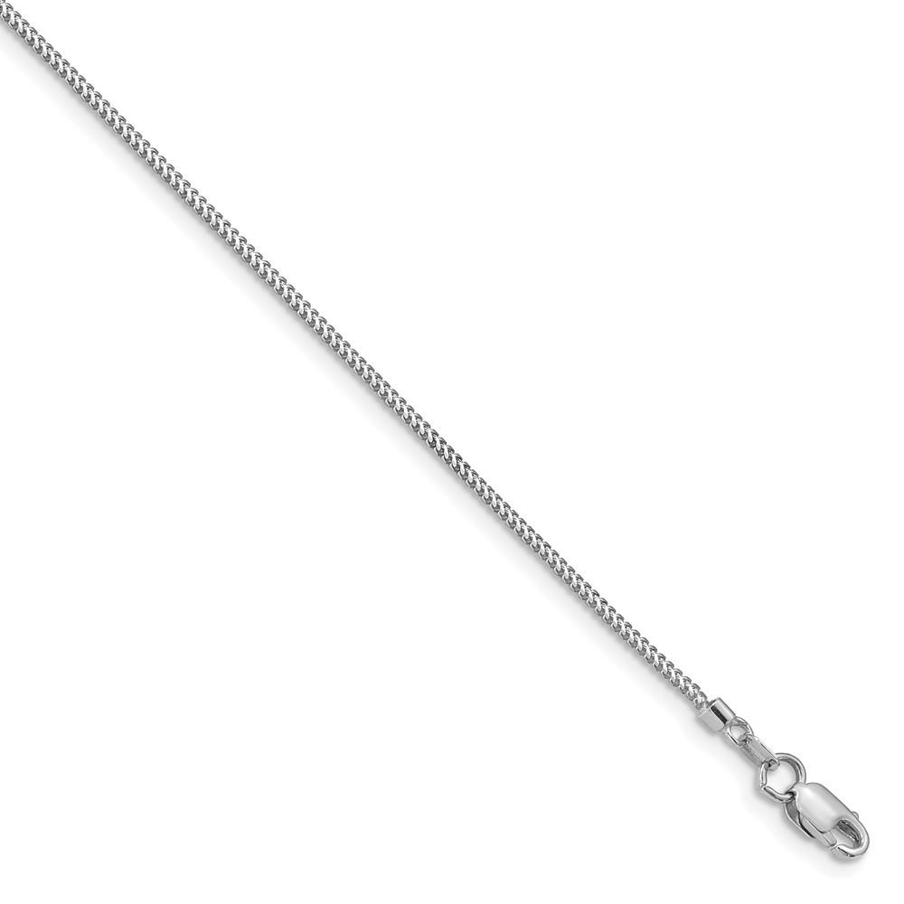 Black Bow Jewelry Company 0.9mm, 14k White Gold, Solid Franco Chain Bracelet, 7 Inch