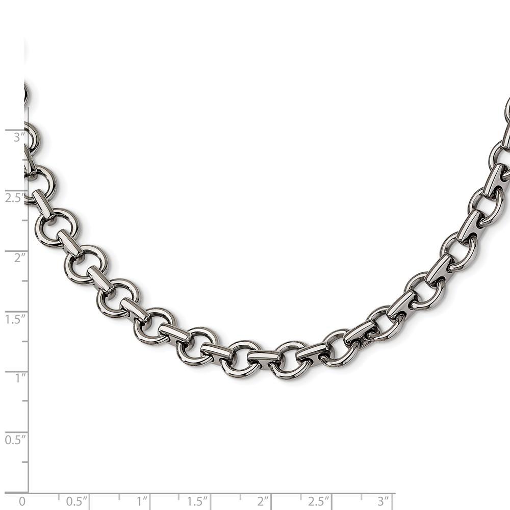 Black Bow Jewelry Company Men's Stainless Steel 8mm Circle Link Chain Necklace, 20 Inch