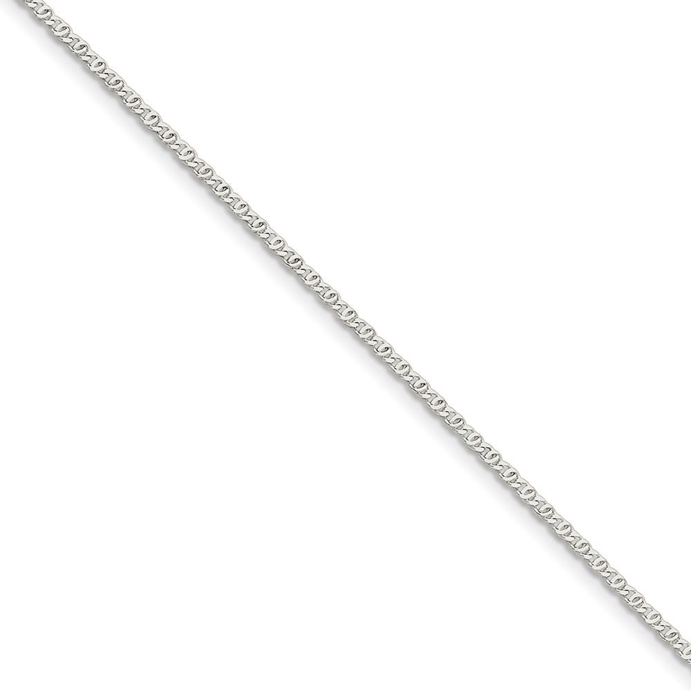 Black Bow Jewelry Company 2mm, Sterling Silver Fancy Solid Anchor Chain Anklet, 9 Inch