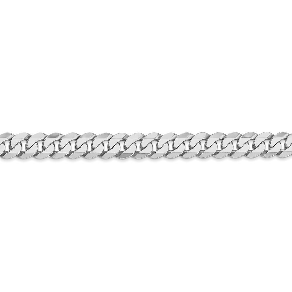 Black Bow Jewelry Company Men's 6.25mm, 14k White Gold, Flat Beveled Curb Chain Bracelet