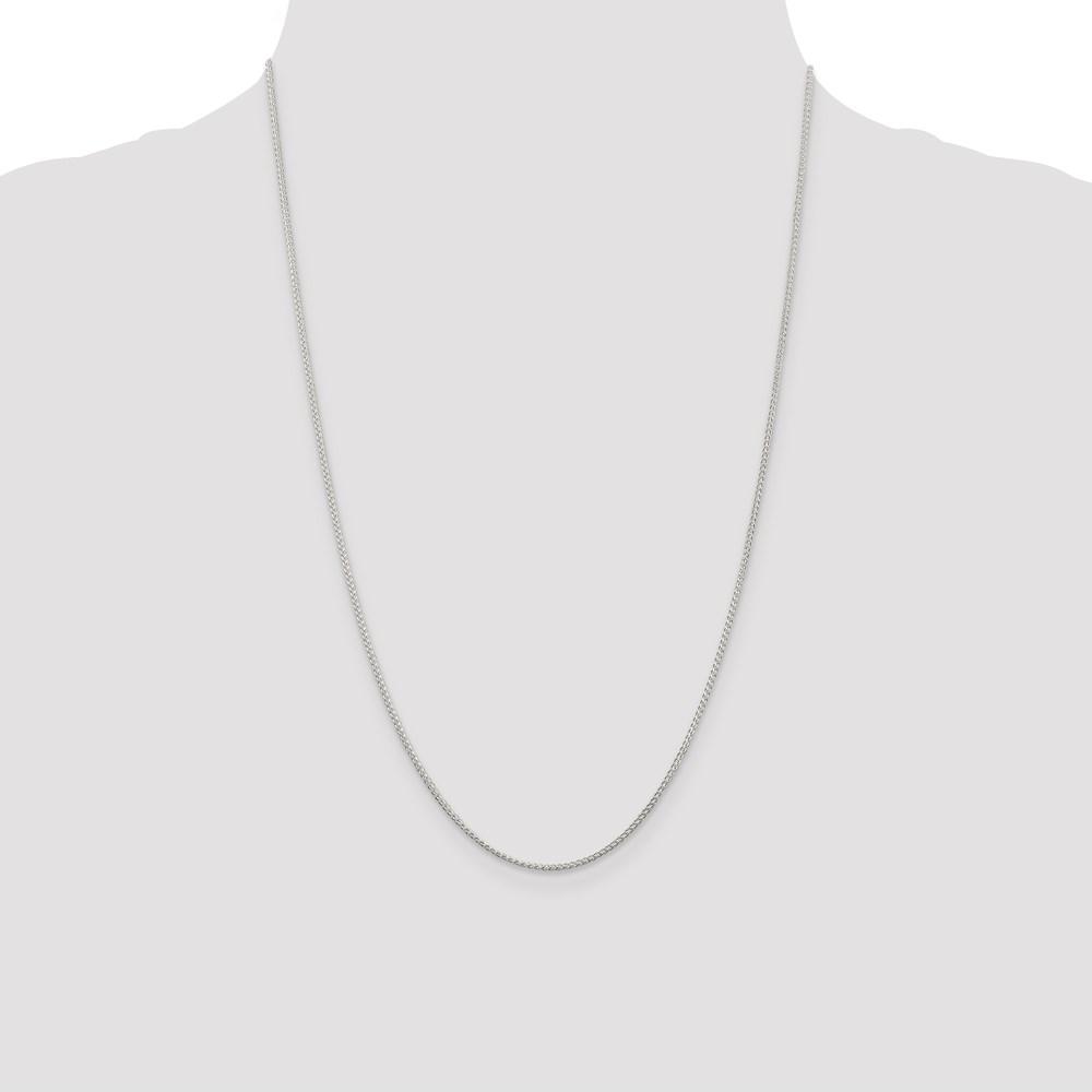 Black Bow Jewelry Company 1.25mm, Sterling Silver Round Solid Spiga Chain Necklace, 24 Inch