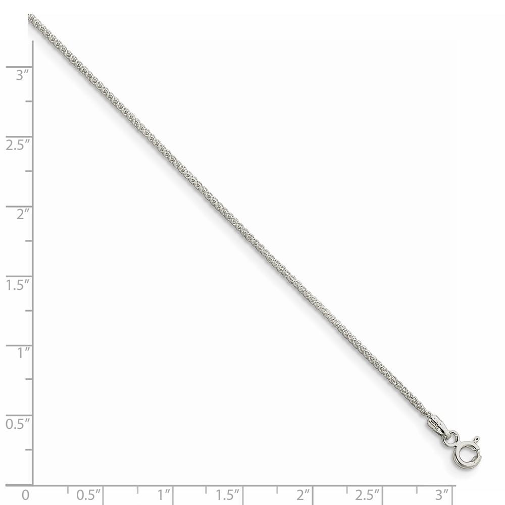 Black Bow Jewelry Company 1.25mm, Sterling Silver Round Solid Spiga Chain Necklace, 24 Inch