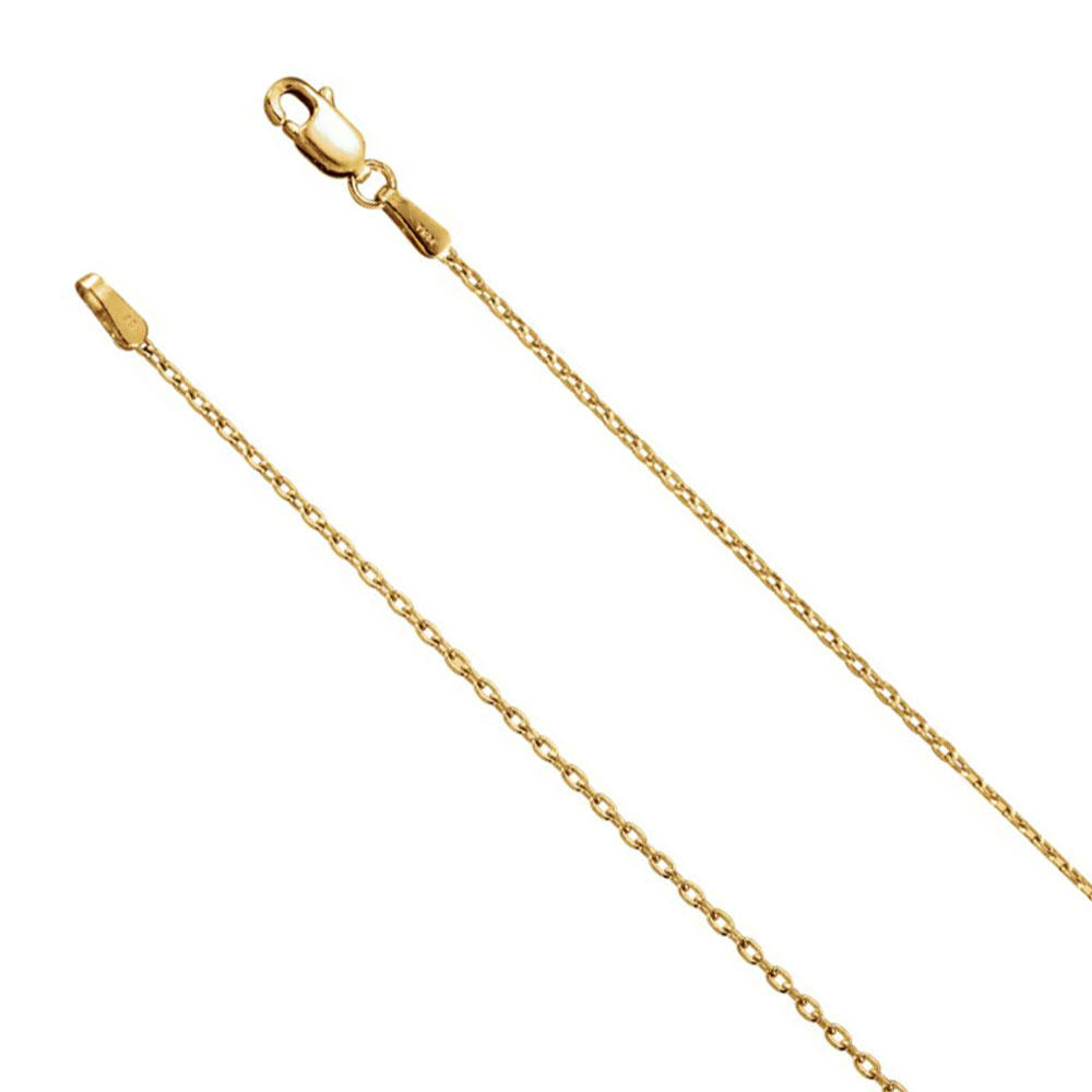 Black Bow Jewelry Company 1.5mm 14k Yellow Gold Solid Cable Chain Lobster Clasp Necklace