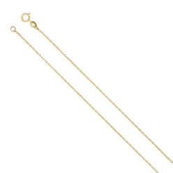 Black Bow Jewelry Company 1mm 18k Yellow Gold Solid Loose Rope Chain Necklace