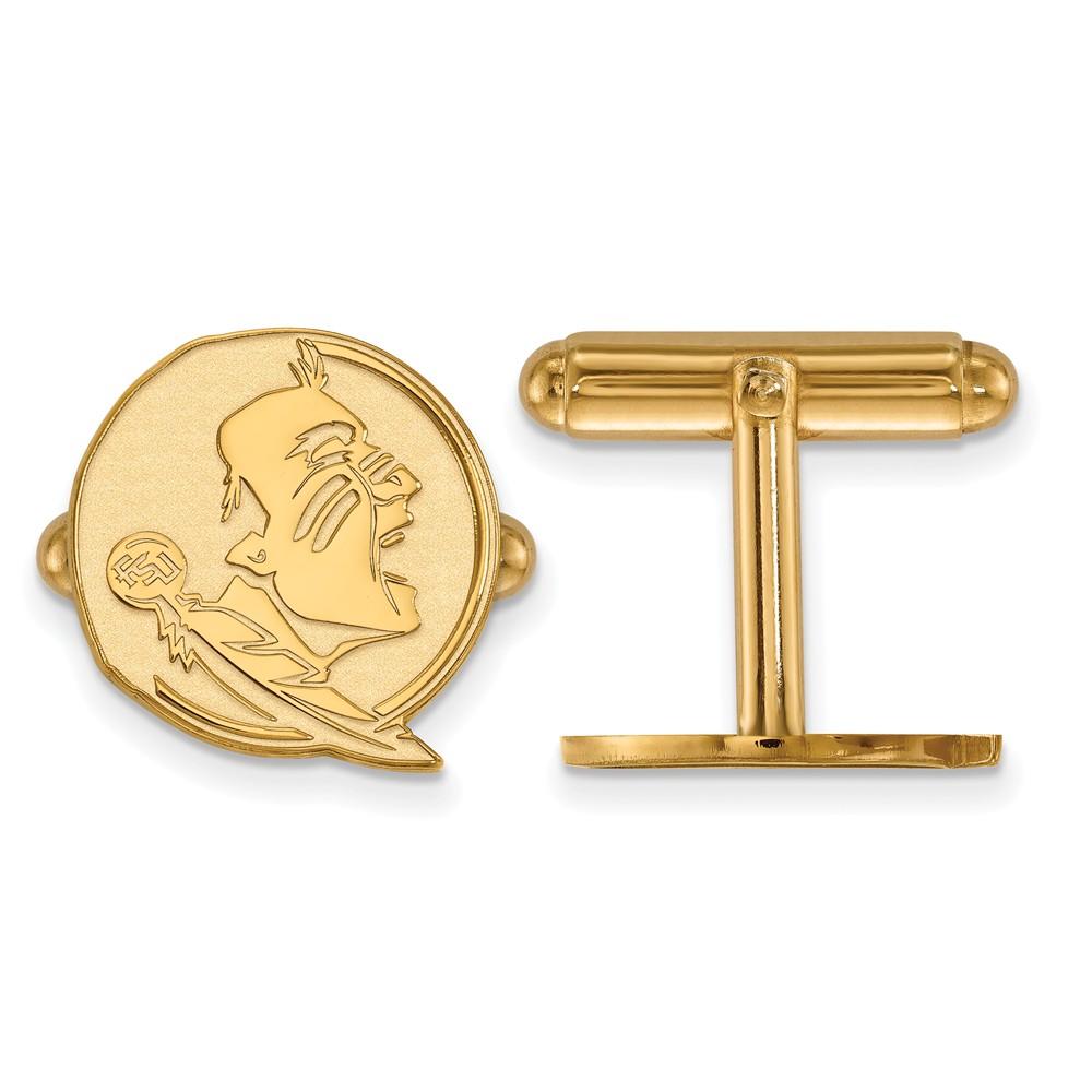 LogoArt 14k Gold Plated Silver Florida State University Cuff Links