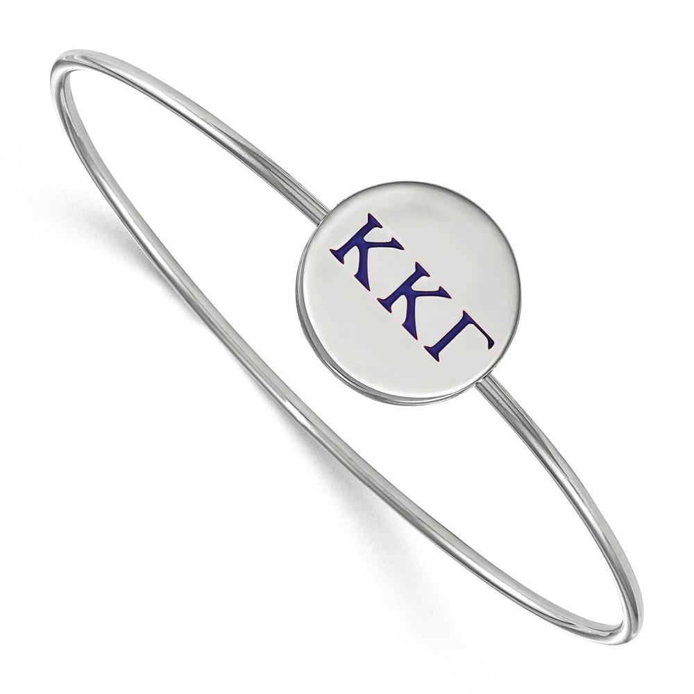 LogoArt Sterling Silver Kappa Kappa Gamma Enamel Greek Letters Bangle - 7 in.